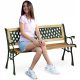  wooden bench with backrest 122 x 50 cm