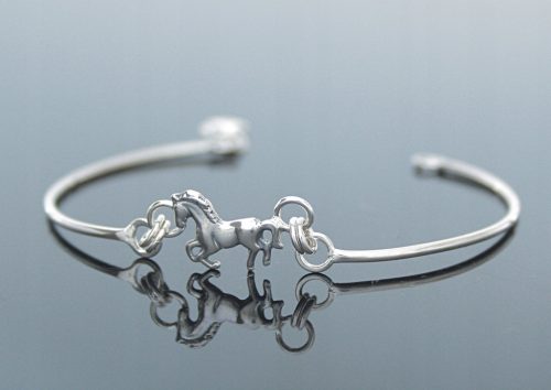  Silver one-piece bracelet - horse 07