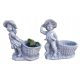  Garden figures, concrete figures, flower pots, children