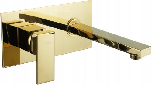 Mexen Cube Gold wall-mounted washbasin faucet