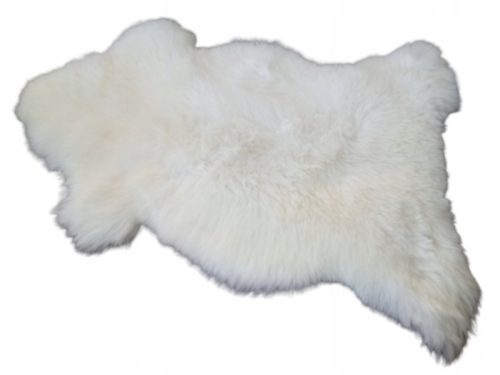 Leather for the floor and leather carpets for the living room Natural sheep leather 130 cm white