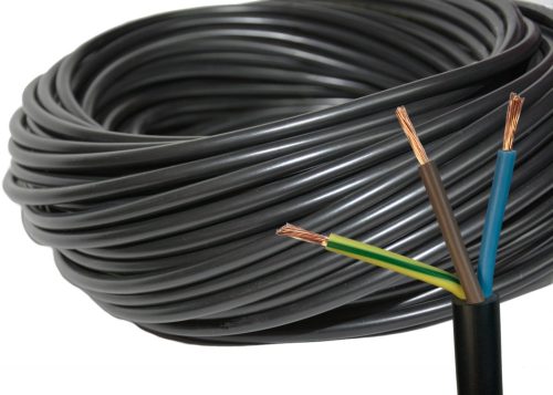 Round electrical cable, flexible (stranded), installation OWY Hilark 3 x 1.5 mm² black 100 m