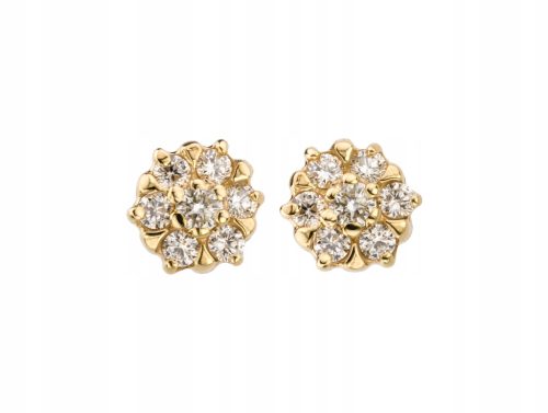  GOLD 585 EARRINGS with DIAMONDS 0.32ct