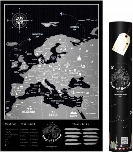  SCRATCH MAP EUROPE Silver Polish Product
