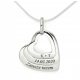 Silver necklace 3 HEARTS gift +YOUR ENGRAVING