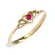  GOLD HEART ring with RUBY. engagement in 24h