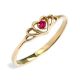  GOLD HEART ring with RUBY. engagement in 24h
