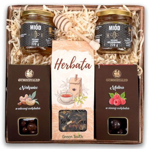  GIFT BASKET honey and dried fruit tea set