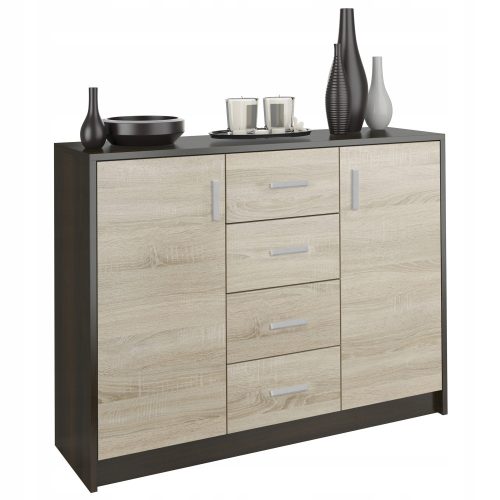  Mobene Modern chest of drawers 110 x 35 x 85 cm Wenge matt