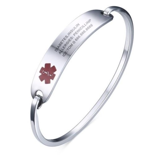  MEDICAL BANGLA bracelet with your ENGRAVING