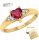  GOLDEN ENGAGEMENT RING HEART RUBY PR. 333