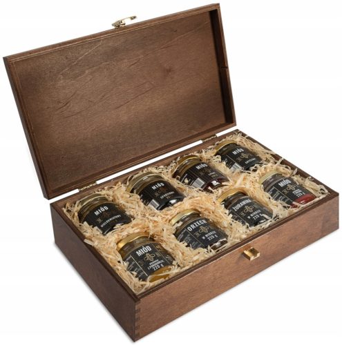  GIFT SET OF 8 HONEYS IN A BOX WITH ENGRAVING