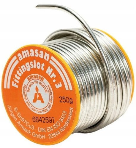 TIN FOR SOLDERING COPPER SOFT SOLDER 250G 2.5MM