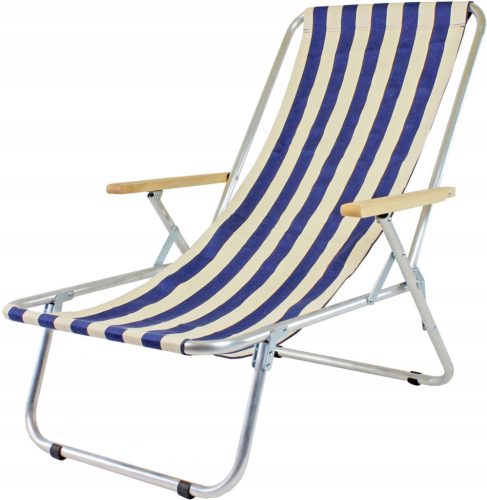  E-Sezon Deck Chair Beach Chair, Aluminium, Blue and Navy Blue