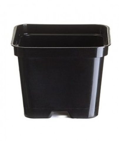  Flowerpot, size 7.5 cm x 7.5 x 7.5 cm, black plastic