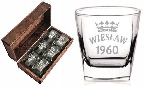 Cool, funny gadgets whiskey glass with engraving, 6-piece gift box