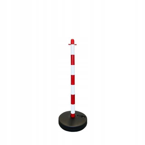 White and red barrier post 90x30 cm