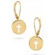  BEAUTIFUL GOLDEN EARRINGS HANGING CIRCLE CROSS 333