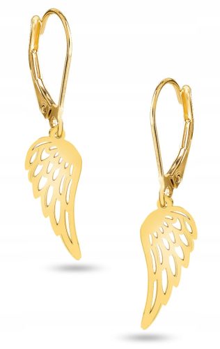  BEAUTIFUL GOLD EARRINGS HANGING WINGS 585