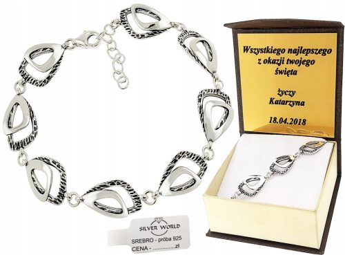  BEAUTIFUL OPENWORK SILVER BRACELET + ENGRAVING