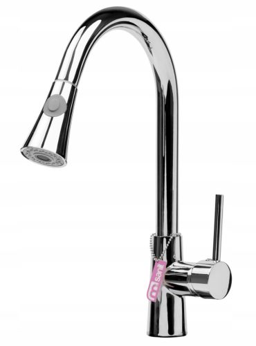 Msanit Oregon freestanding kitchen faucet, silver