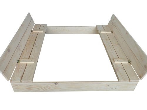 Wooden sandbox with bench 200x200x20