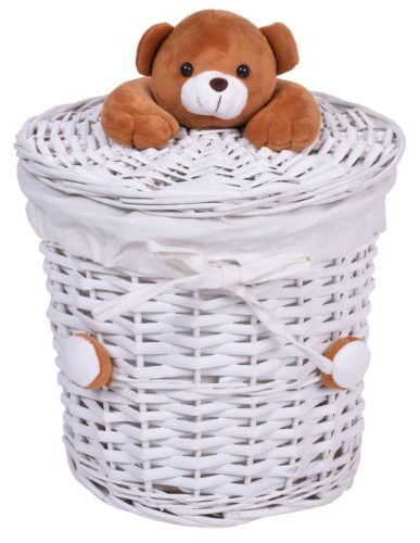  Gockowiak Teddy Bear Toy Basket 26 x 36 cm white