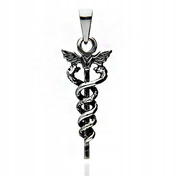  GEMMA TALISMAN SNAKE OF AESCULAUS CADUCEUS SILVER 925 (