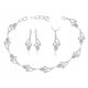  SILVER TEARFLOWER JEWELRY SET WITH ZIRCONS pr925