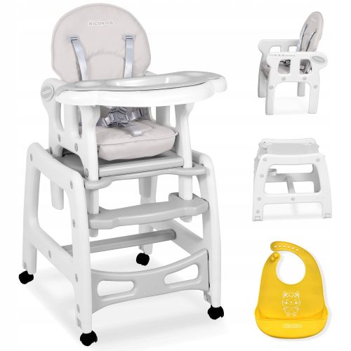  RicoKids feeding chair 104 x 50 x 67.5 cm + RicoKids silicone bib yellow and gold tones 1 pc.