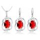  SILVER JEWELRY SET WITH RED ZIRCONS