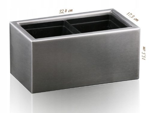  Enigma-Art flowerpot 32.4 cm x 17.3 x 15.5 cm stainless steel in the colors grey and silver