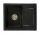 Brado DONZO single bowl sink, black speckled siphon, chrome, black granite