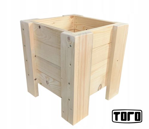  Square wooden flowerpot Toro, brown, 33x33x35 cm