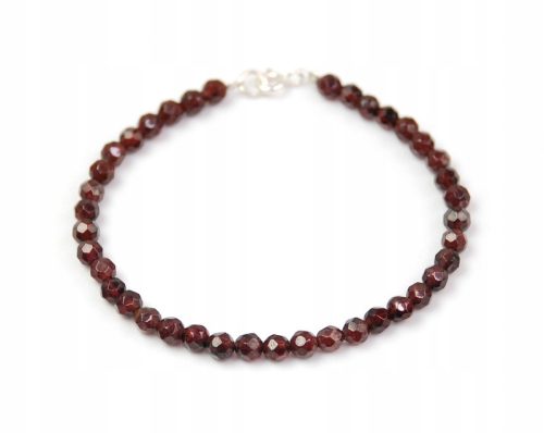  Bracelet natural GARNETS beads 4mm faceted