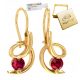  DELICATE EARRINGS WITH RUBIES 585 GOLD ON A EARRING