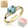  585 Gold Engagement Ring with Topaz and Diamonds Any Size