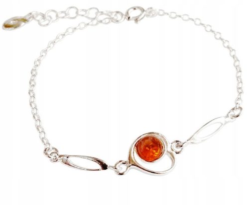  CELEBRITY BRACELET with AMBER SILVER-heart