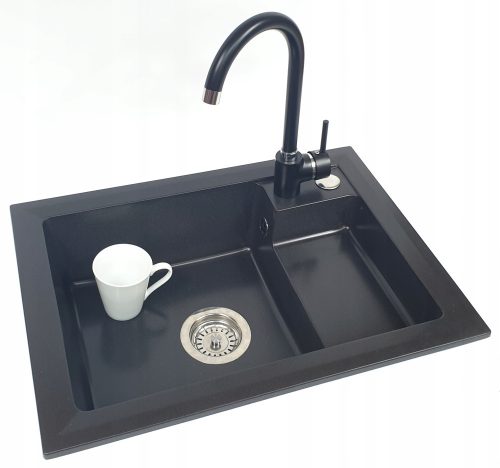 Teknoven ART single-bowl sink, black granite