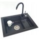 Teknoven ART single-bowl sink, black granite