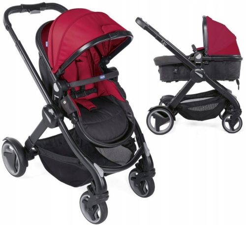  Chicco Fully Stroller black and red