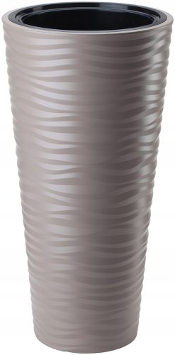  Form-Plastic flowerpot 30 cm x 30 x 56.5 cm diameter 29.5 cm plastic in brown and beige tones, grey and silver tones