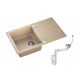 Moderno Porto single-bowl granite sink, beige tones