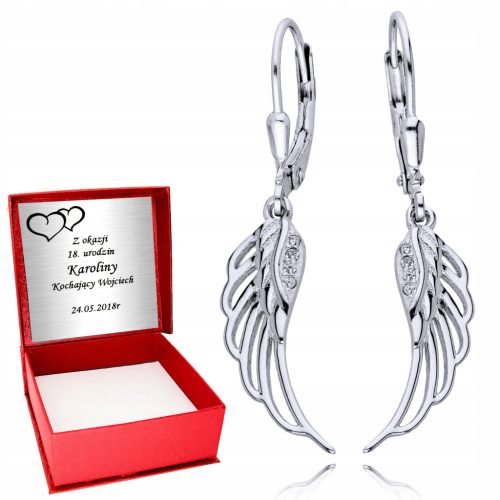  Earrings with cubic zirconia Euphoria silver wings