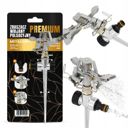  Pulse-operated metal lawn sprinkler