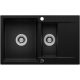 Teknoven COMO one-and-a-half bowl sink, black granite