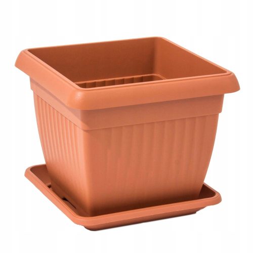  Botle flowerpot 37 cm x 37 x 30 cm, plastic, brown and beige tones