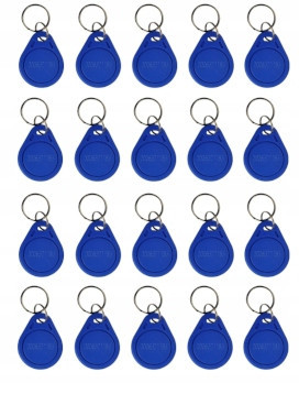 Set of 20 pieces. RFID125 proximity key fob blue