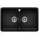 Teknoven TEXA two-bowl sink, black granite