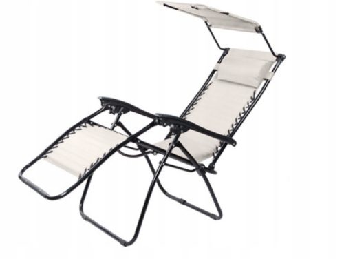 Sun loungers and garden and terrace ZERO GRAVITY deck chair, grey metal